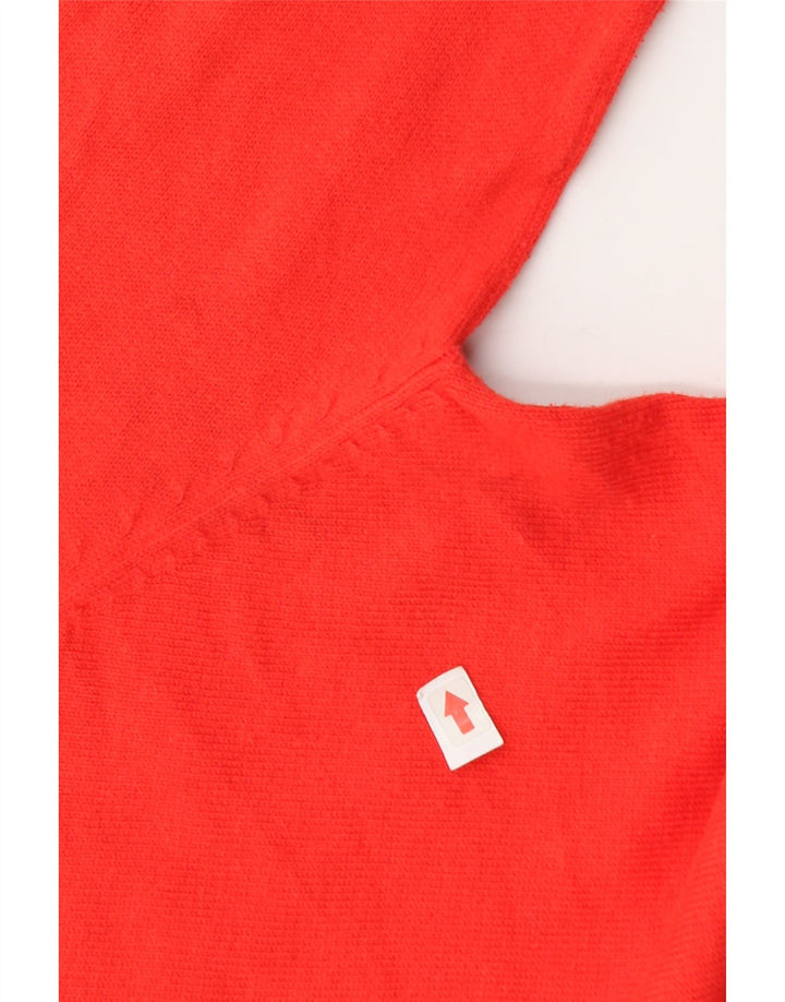 Zara - Jersey con cuello en V para mujer, talla 12, algodón rojo mediano