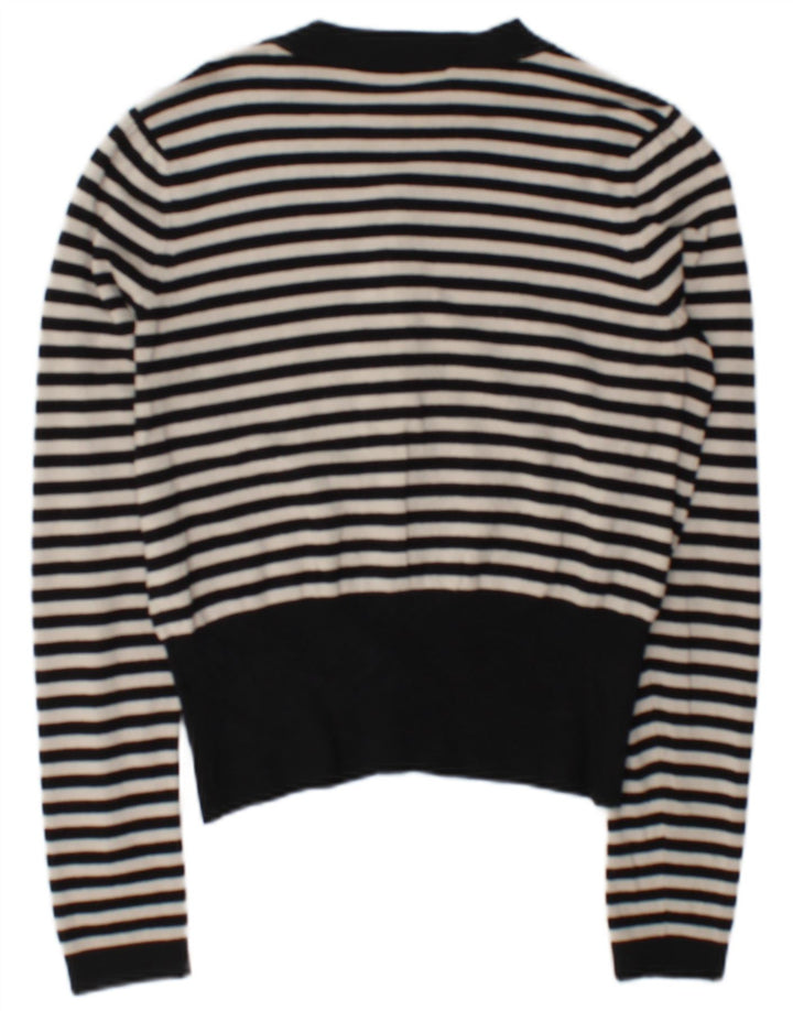 Coast - Cárdigan para mujer, talla 40, viscosa a rayas negras medianas