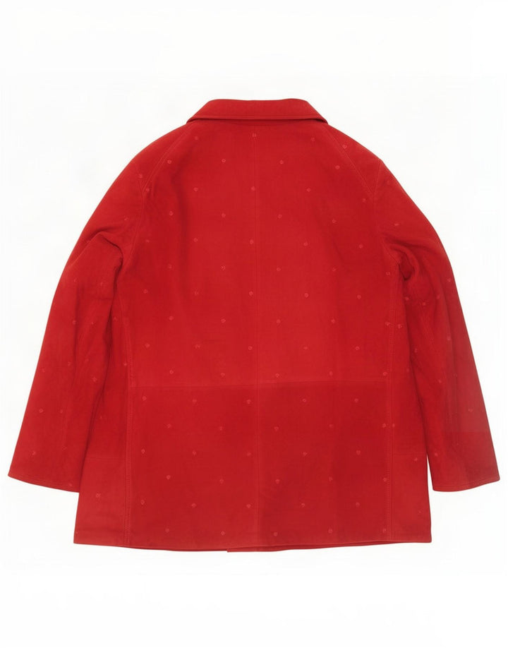 NVSCO Chaqueta de ante para mujer UK 18 XL Cuero rojo