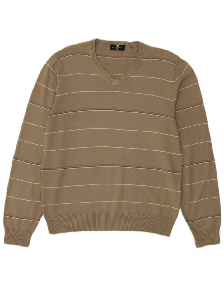 Marks & Spencer Suéter con Cuello en V Blue Harbor para Hombre Caqui Mediano