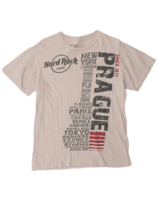 Hard Rock Cafe - Camiseta para hombre con gráfico de Praga, talla mediana, algodón blanco