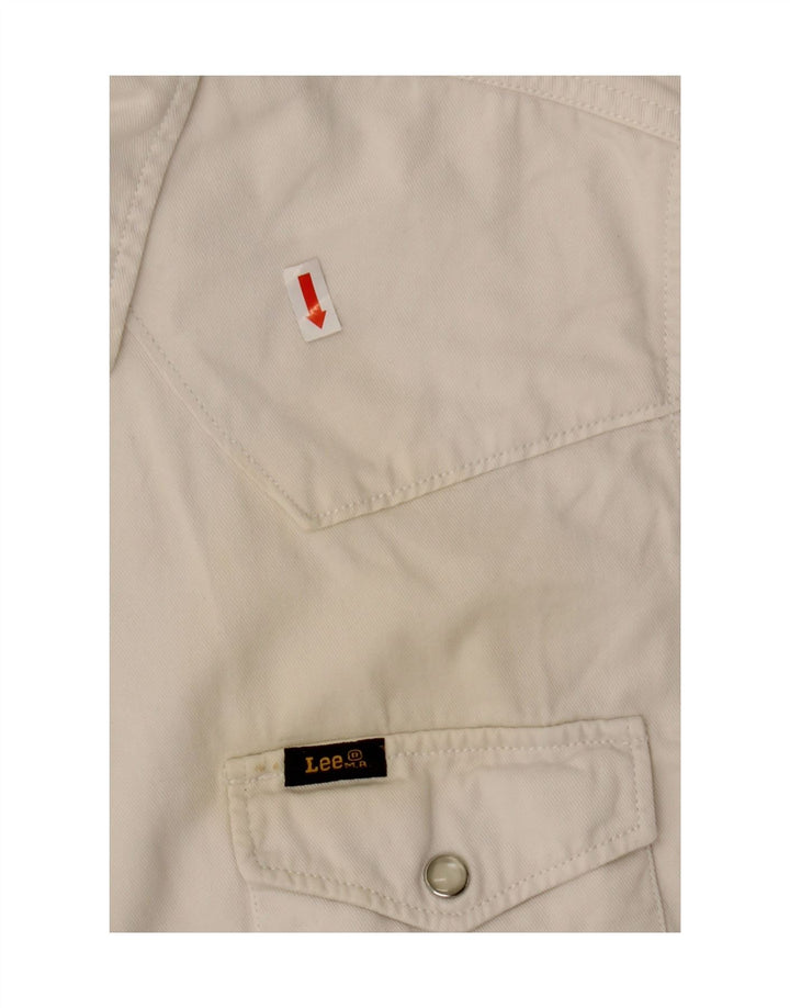 Camisa vaquera Lee para mujer UK 44 Algodón blanco mediano