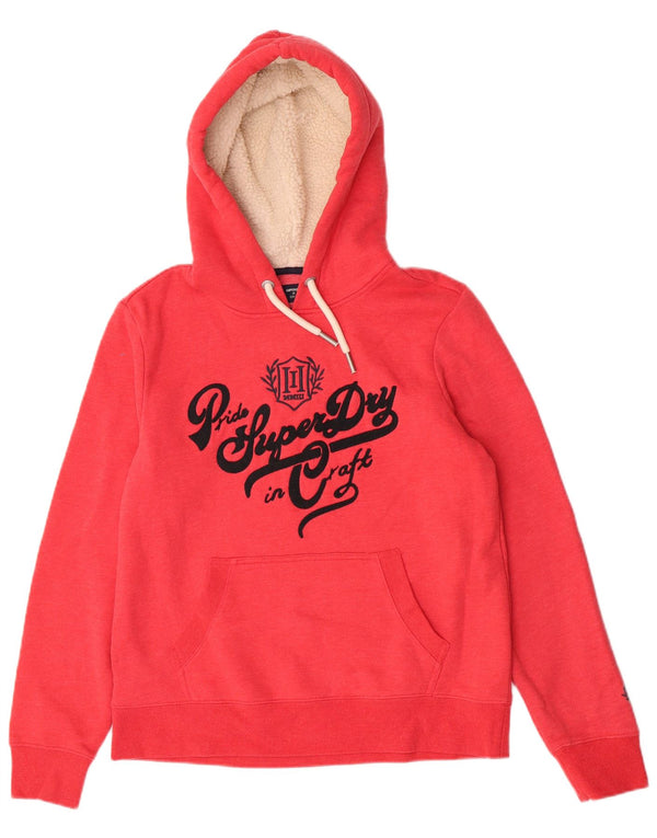 Superdry Jersey con capucha gráfica para mujer Reino Unido 44 Algodón rojo mediano