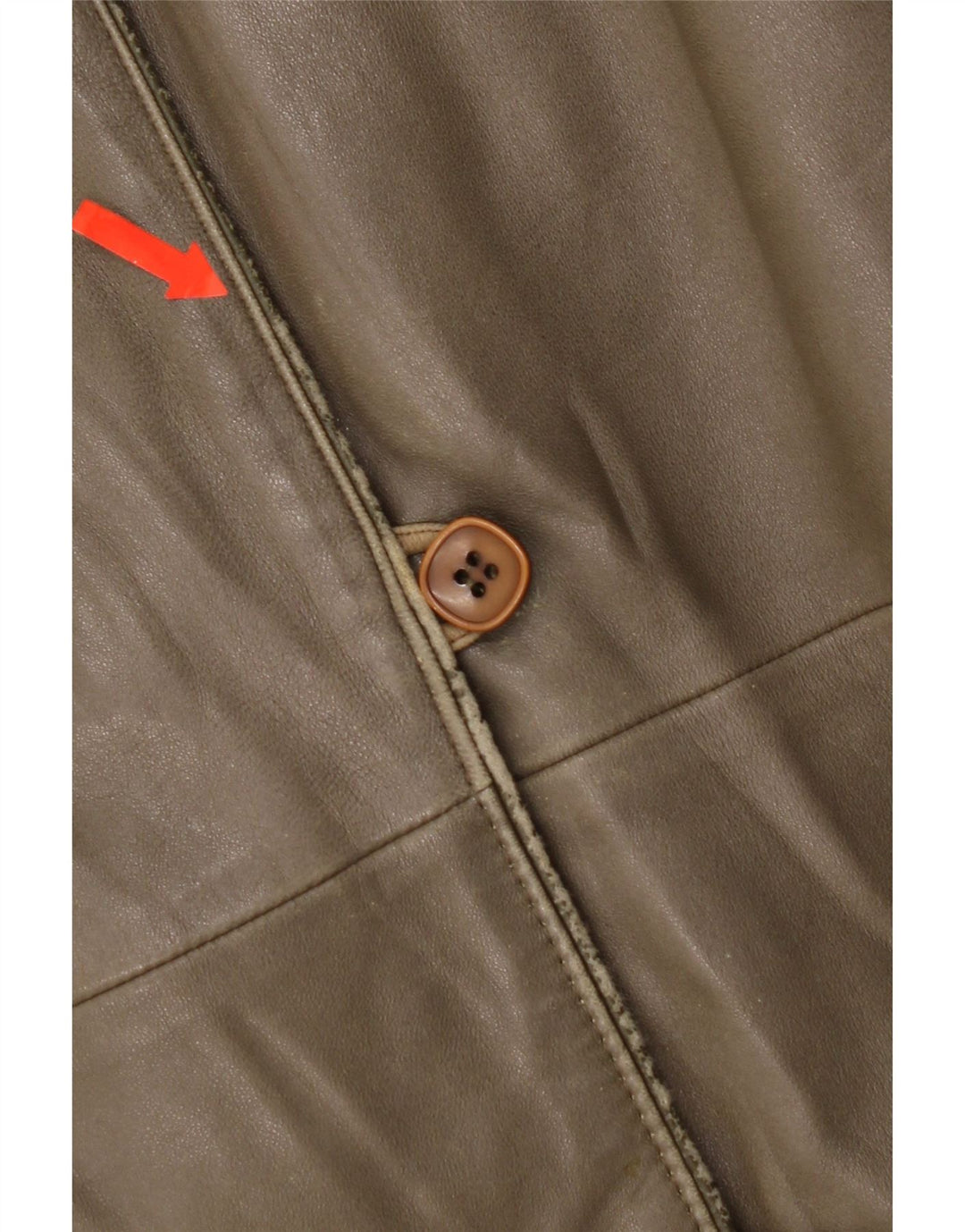 Chaqueta de cuero vintage para mujer IT 44 Cuero caqui medio