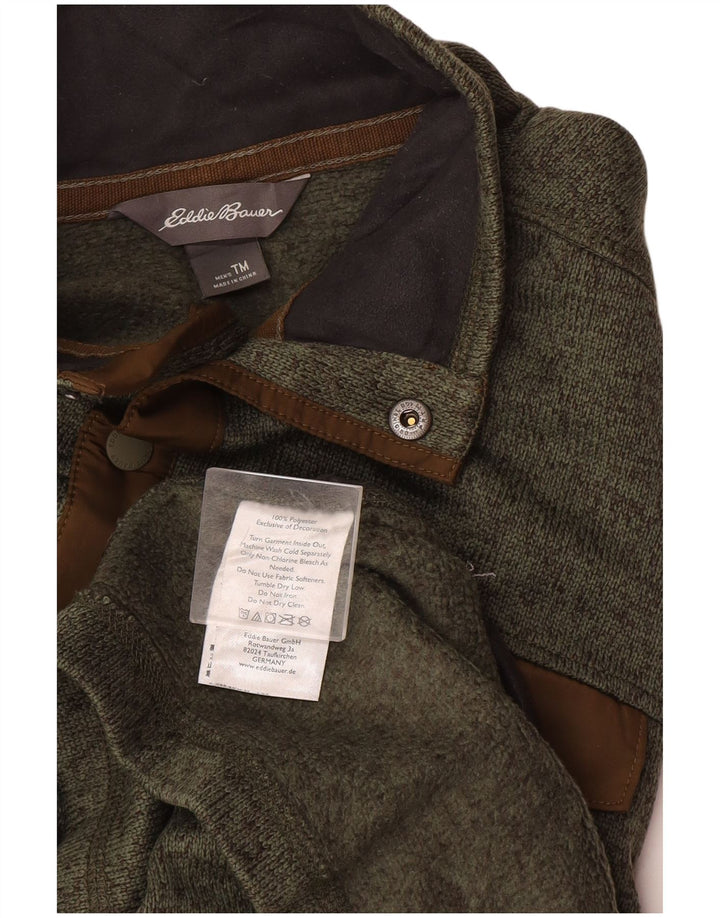 Eddie Bauer Sudadera con Cuello Alto y Botones para Hombre Jersey Mediano Moteado en Caqui