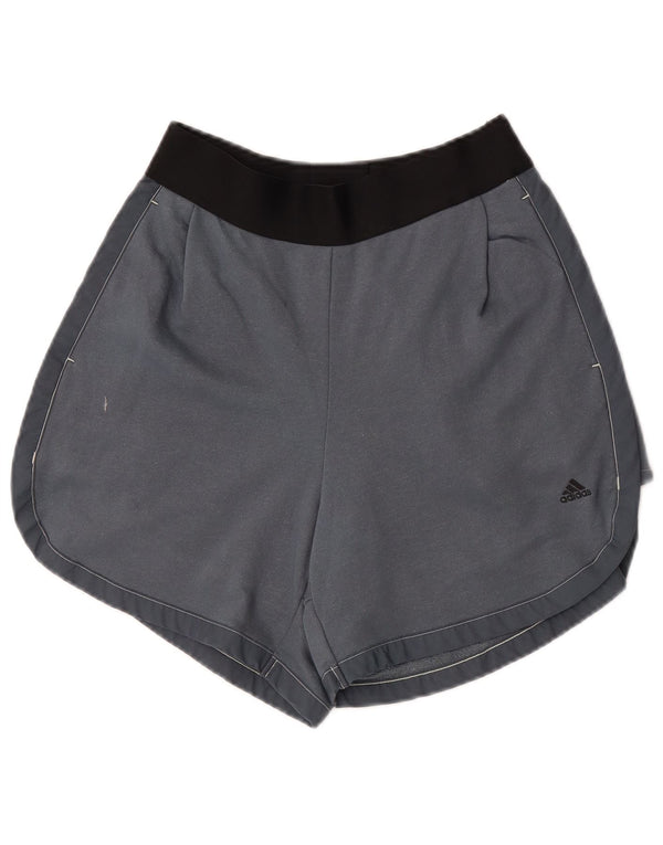 Adidas Pantalones cortos deportivos para mujer Reino Unido 12/14 Algodón gris medio con bloques de color