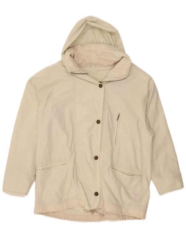Vintage mujer oversized chaqueta utilitaria con capucha Reino Unido 20 2XL Off White