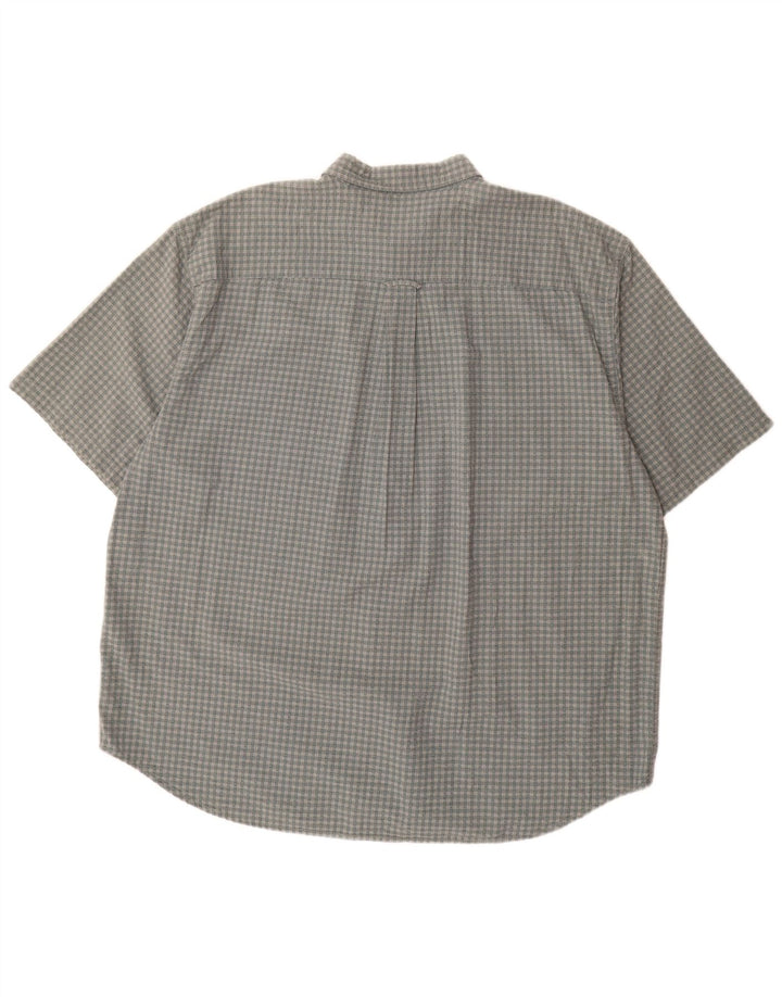 Eddie Bauer Camisa de manga corta para hombre 2XL Algodón a cuadros gris