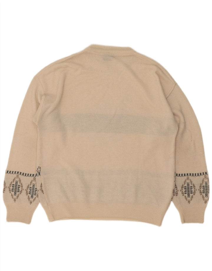 Bibo Jersey De Cuello Redondo Para Hombre Suéter Grande Blanco Fair Isle