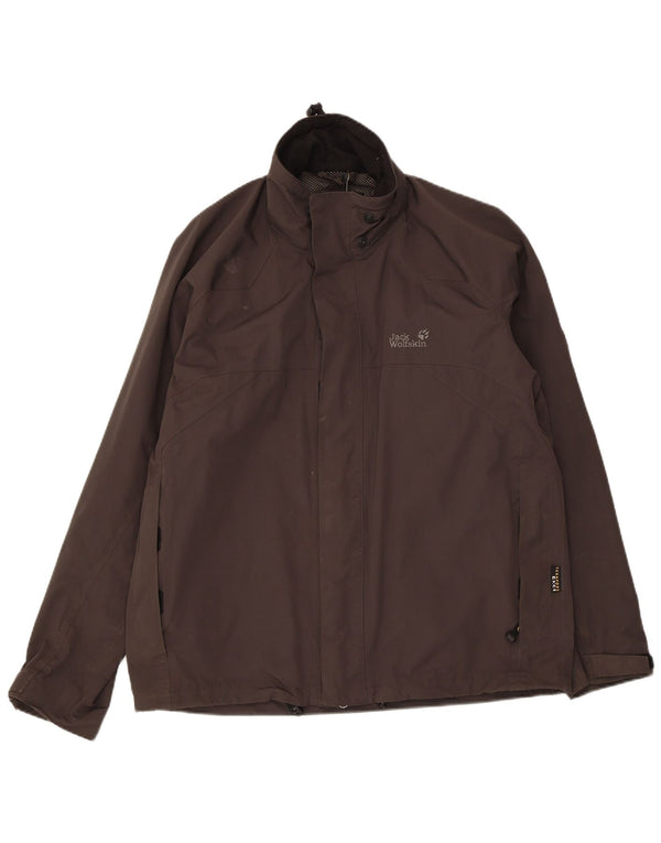 Jack Wolfskin Chaqueta impermeable para hombre UK 40/42 Large Gris Poliamida