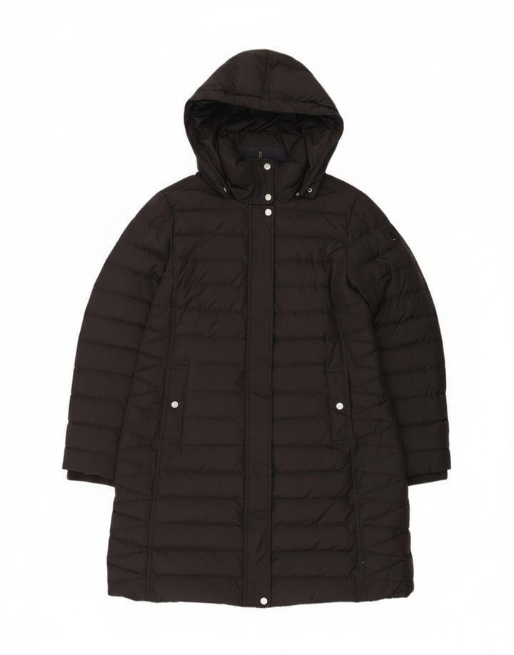 Tommy Hilfiger Abrigo acolchado con capucha para mujer UK 44 Grande Poliéster negro