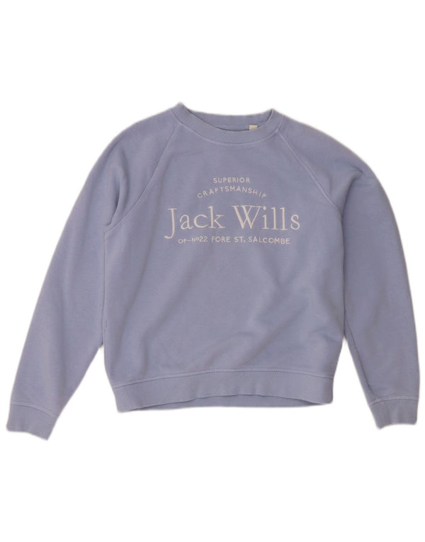 Jack Wills Sudadera de gran tamaño con gráfico para mujer UK 6 XS Algodón azul