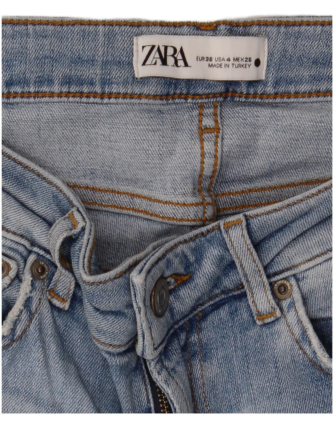 ZARA Mujer Vaqueros Rectos EU 36 XS W26 L28 Azul