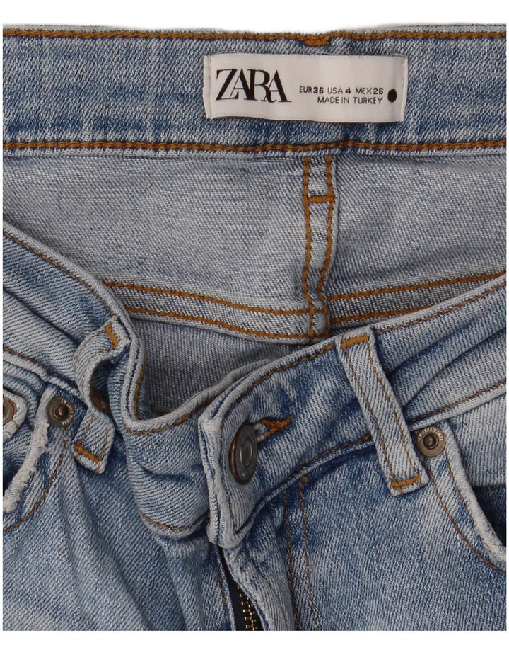 ZARA Mujer Vaqueros Rectos EU 36 XS W26 L28 Azul
