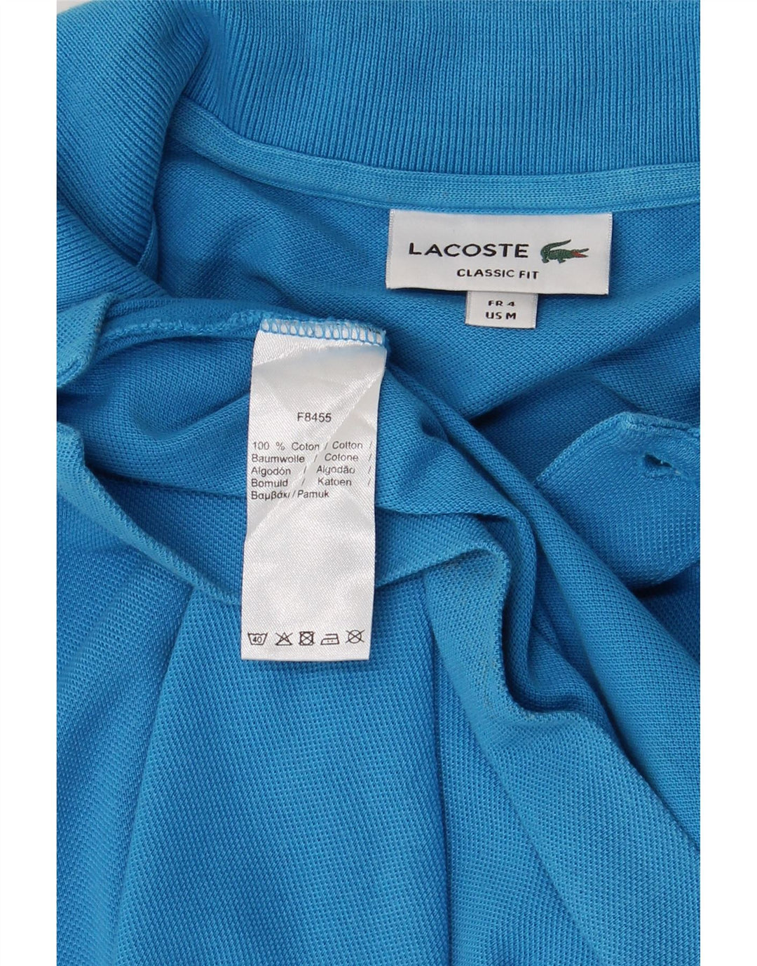 LACOSTE Polo de corte clásico para hombre talla 4 algodón azul mediano
