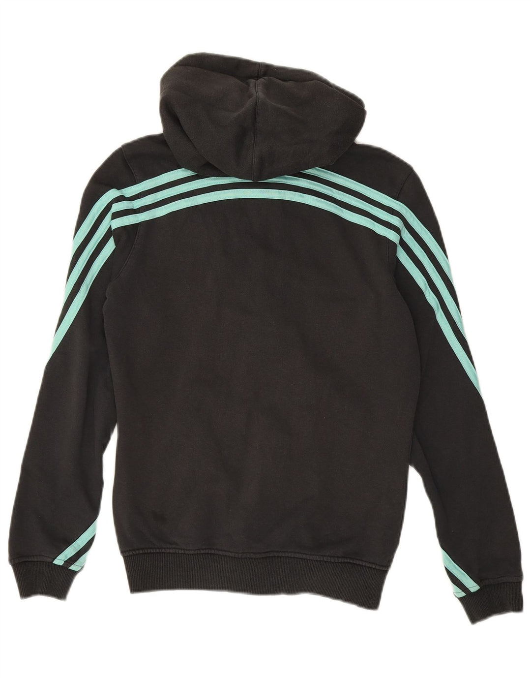ADIDAS Sudadera con capucha y cremallera para mujer UK 10 Small Black Cotton