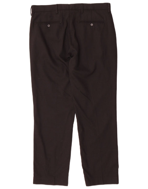 Marks & Spencer Pantalón chino de corte regular para hombre W34 L29 Lana negra