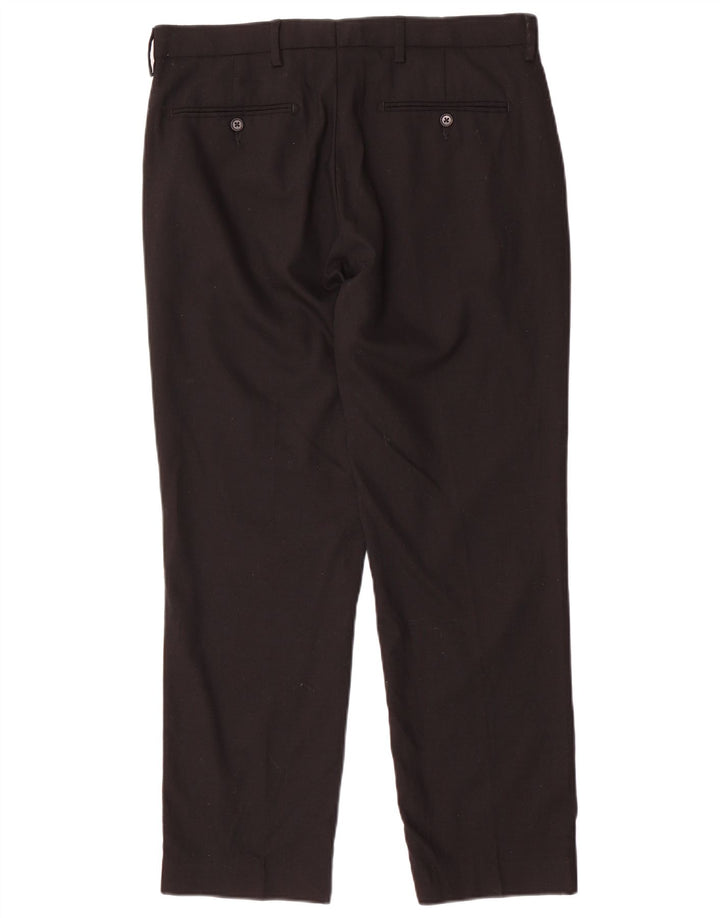 Marks & Spencer Pantalón chino de corte regular para hombre W34 L29 Lana negra