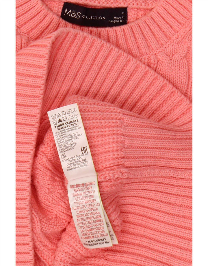 Marks & Spencer - Jersey corto con cuello redondo para mujer, talla 40, color rosa medio