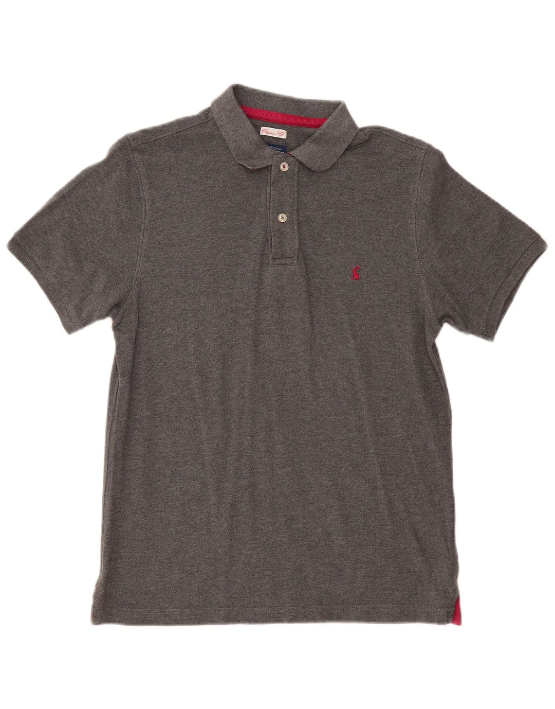 JOULES Polo de corte clásico para hombre pequeño de algodón gris