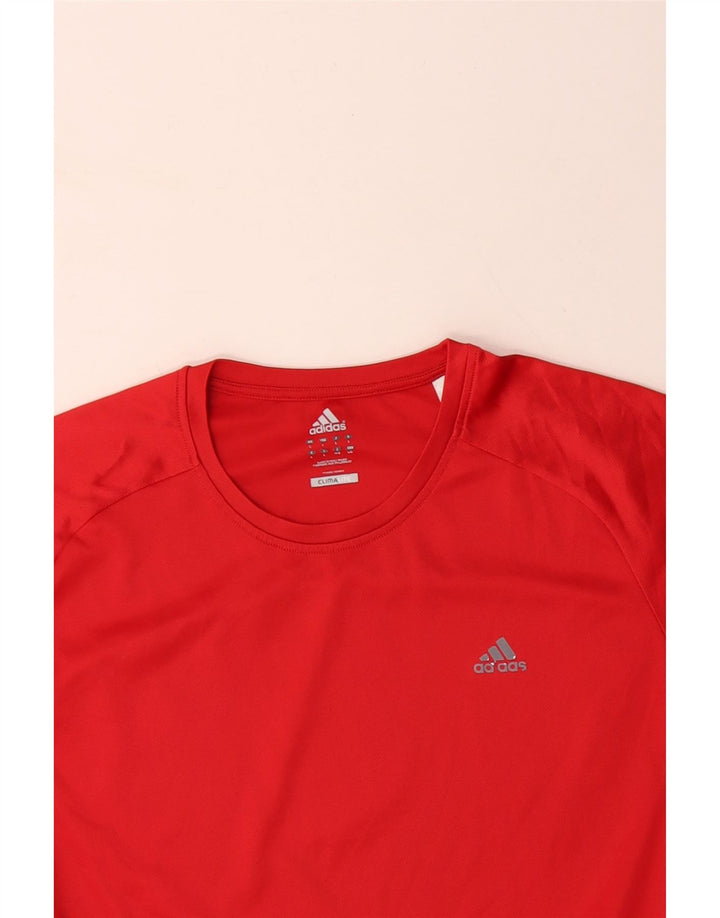 ADIDAS Mens Climalite Camiseta Top Grande Rojo