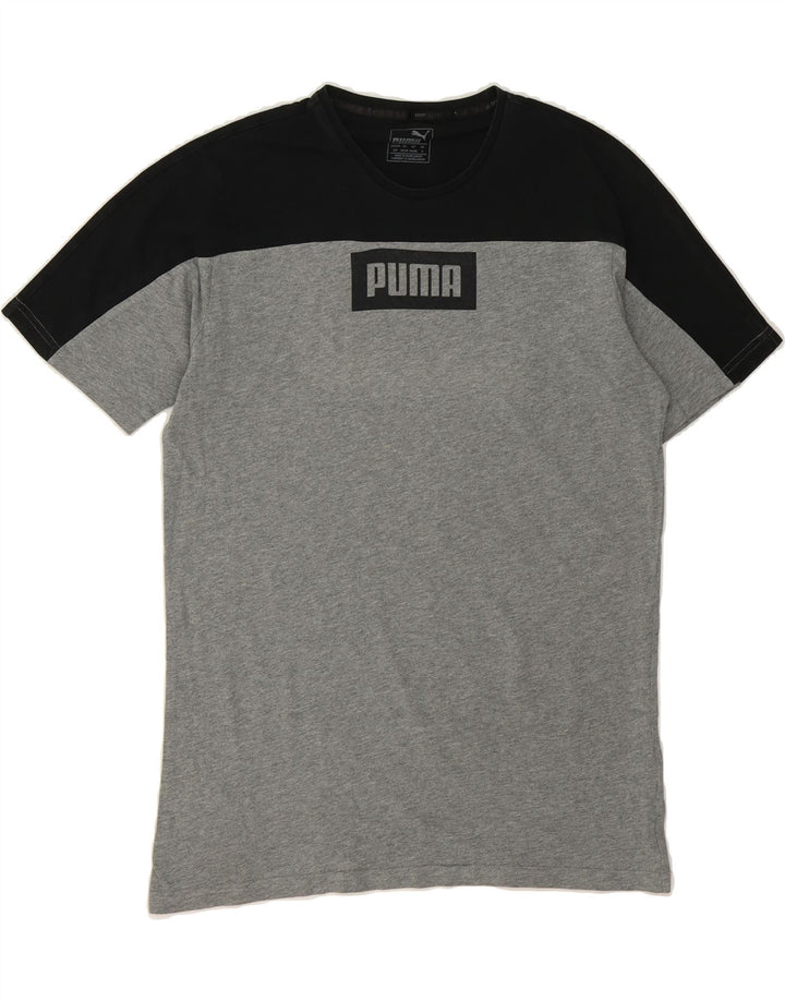 PUMA Mens Graphic T-Shirt Top Small Grey Colourblock Cotton Vintage Puma and Second-Hand Puma from Messina Hembry 