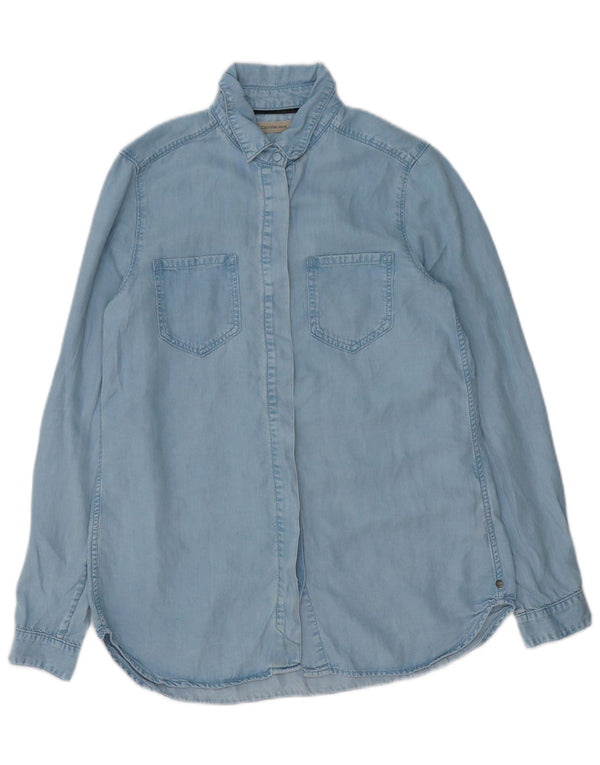 Calvin Klein Jeans Camisa vaquera para mujer UK 6 XS Azul Lyocell