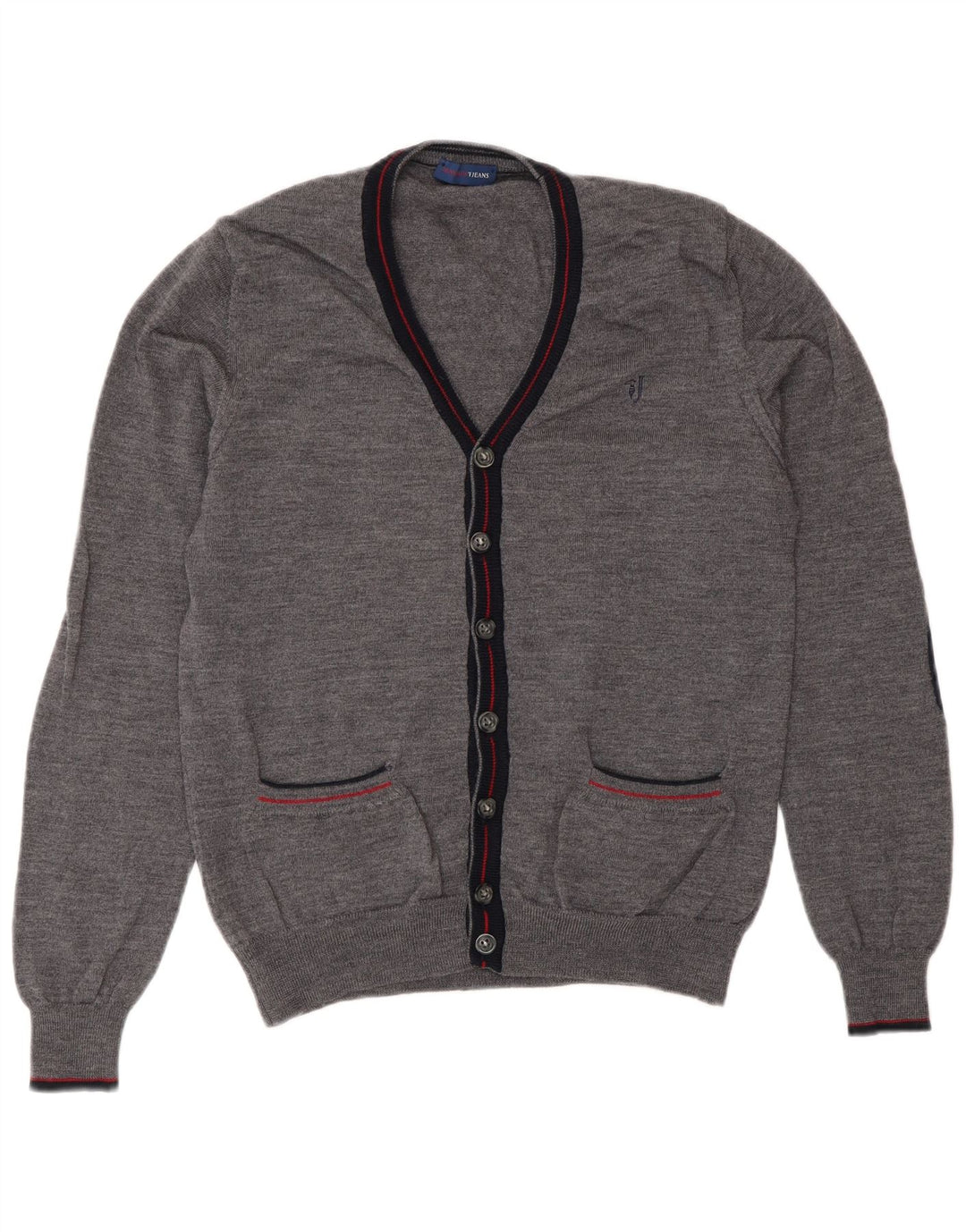 Trussardi Jeans Cárdigan para Mujer, suéter UK 44 Gris Medio
