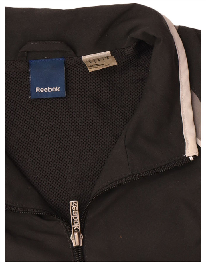 Reebok - Chaqueta de chándal para hombre, talla pequeña, color negro, poliéster