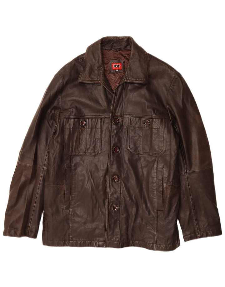 Vintage chaqueta de cuero para hombre EU 48 cuero marrón medio