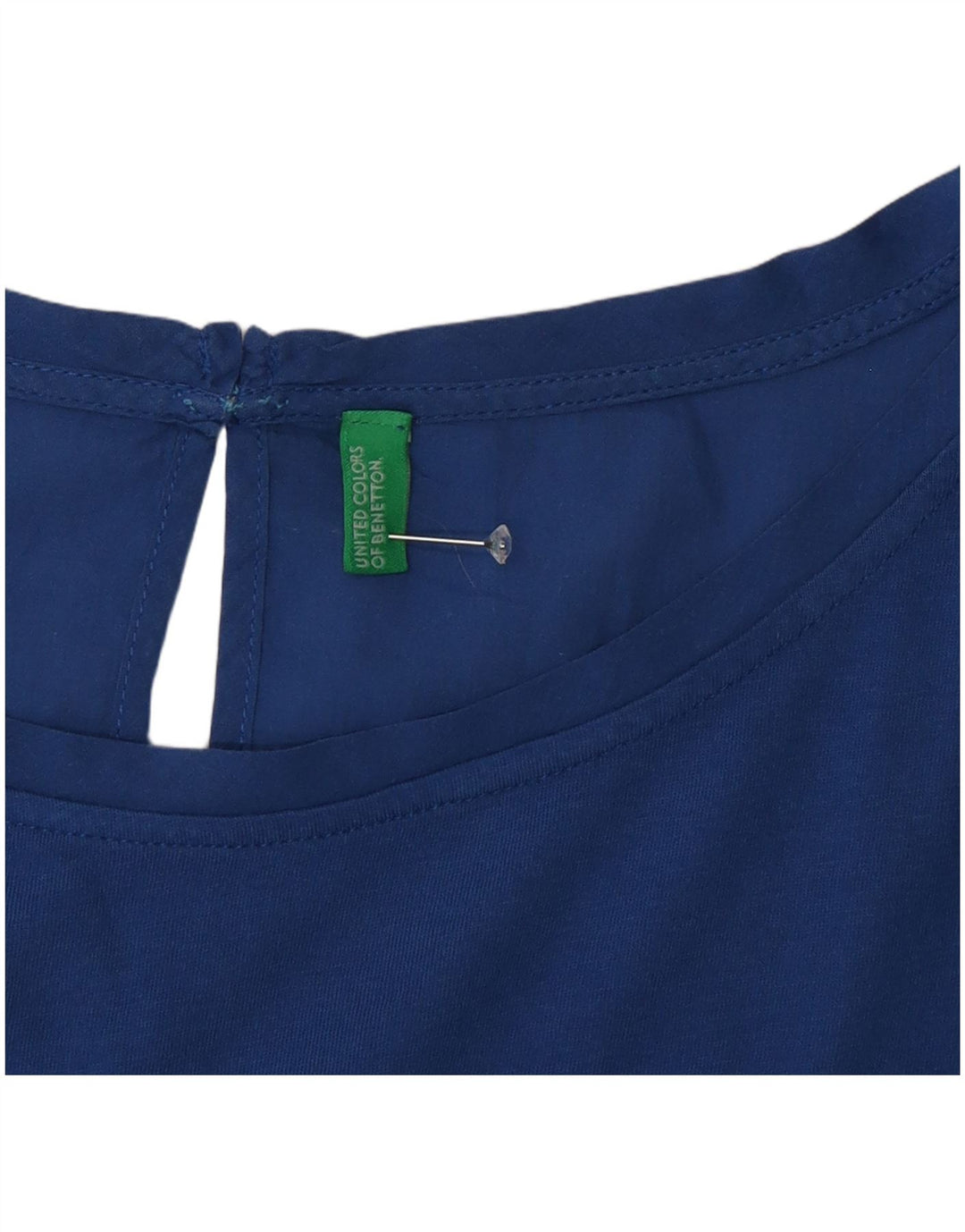 Benetton Blusa Mujer UK 46 Large Azul