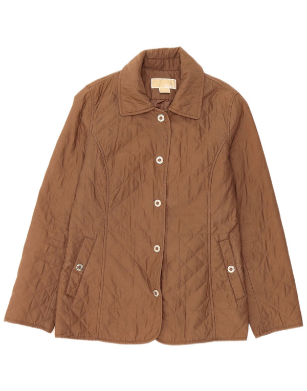 Michael Kors Chaqueta acolchada para mujer UK 14 Poliéster marrón medio