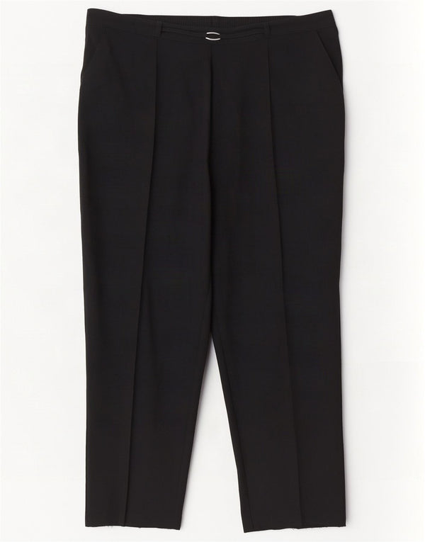 Marks & Spencer Pantalones casuales de cintura alta para mujer UK 20 2XL W40 L26 Negro
