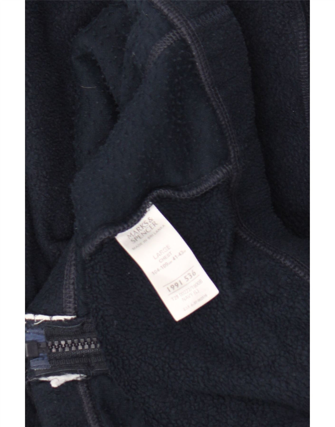 Marks & Spencer Chaqueta polar para hombre UK 40 Large Poliéster azul marino