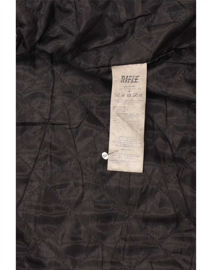 Rifle Mujer Cuero Racer Chaqueta Uk 14 Mediano Negro