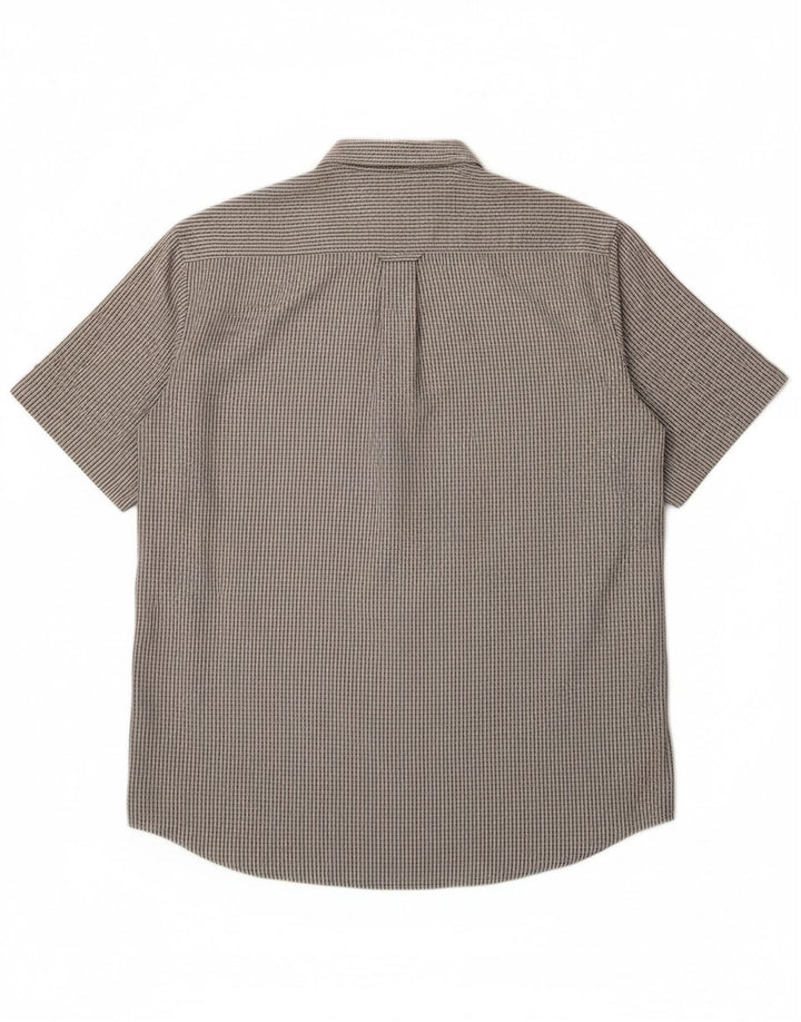 JAMES PRINGLE Mens Short Sleeve Shirt Medium Grey Check