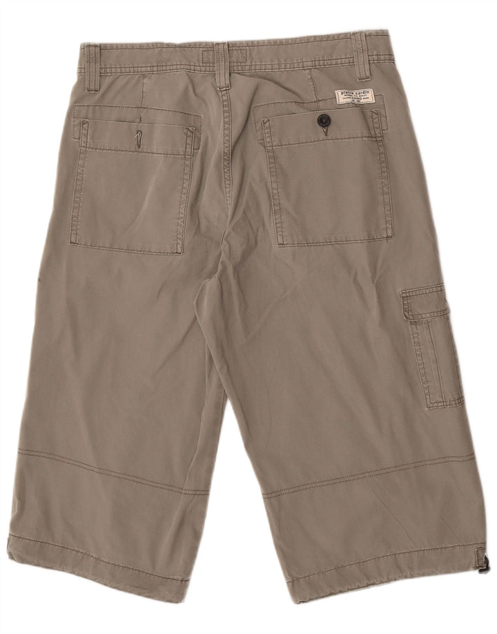 Bermudas tipo cargo para hombre Pierre Cardin W33 Algodón gris medio