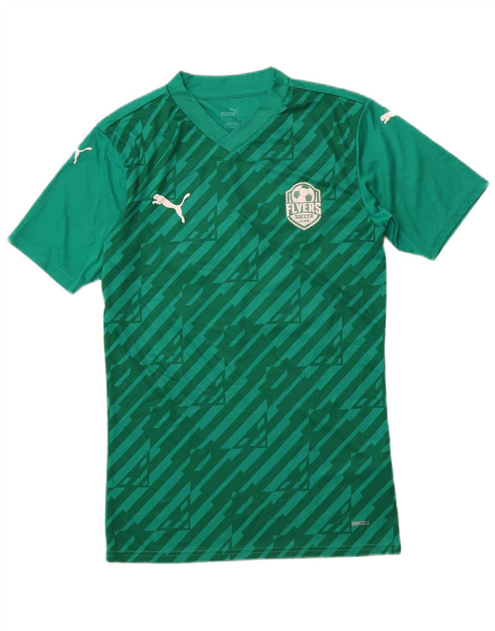 PUMA Camiseta gráfica para hombre Top Small Green Geométrico Poliéster