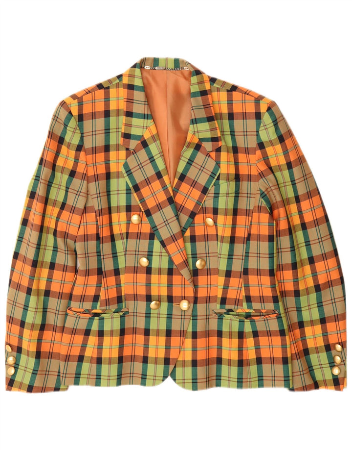 HMC Chaqueta tipo blazer con doble botonadura para mujer UK 12 Medium Multicolor Check