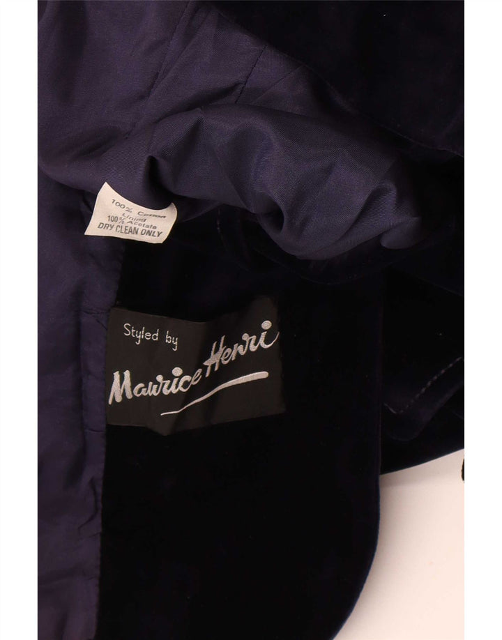 Vintage mujer 2 botones terciopelo Blazer chaqueta Reino Unido 12 algodón púrpura medio