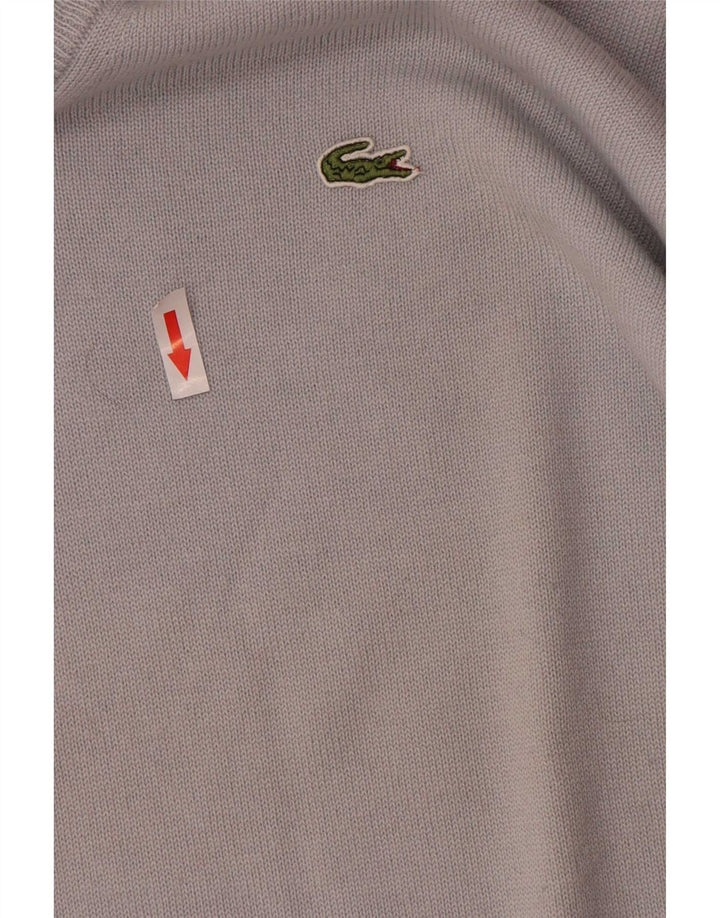Lacoste - Jersey con cuello en V para hombre, talla 5, lana virgen azul grande