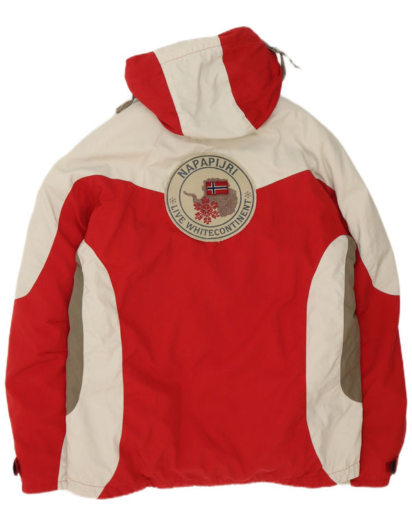 Napapijri Chaqueta de esquí con gráfico geográfico para hombre, Reino Unido 42 XL, color rojo