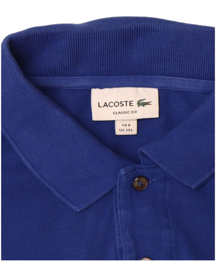 LACOSTE Polo de ajuste clásico para hombre talla 8 3XL algodón azul