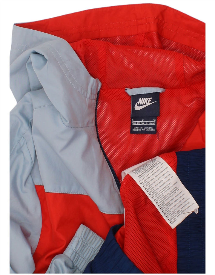 Nike Chaqueta impermeable con capucha para niños de 8 a 9 años, talla pequeña, color azul marino