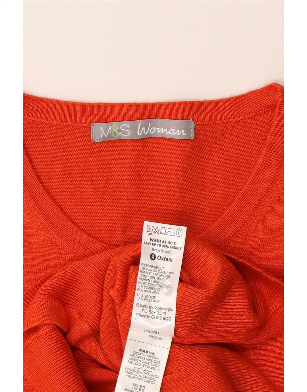Marks & Spencer Suéter tipo cárdigan para mujer UK 44 Viscosa naranja mediana