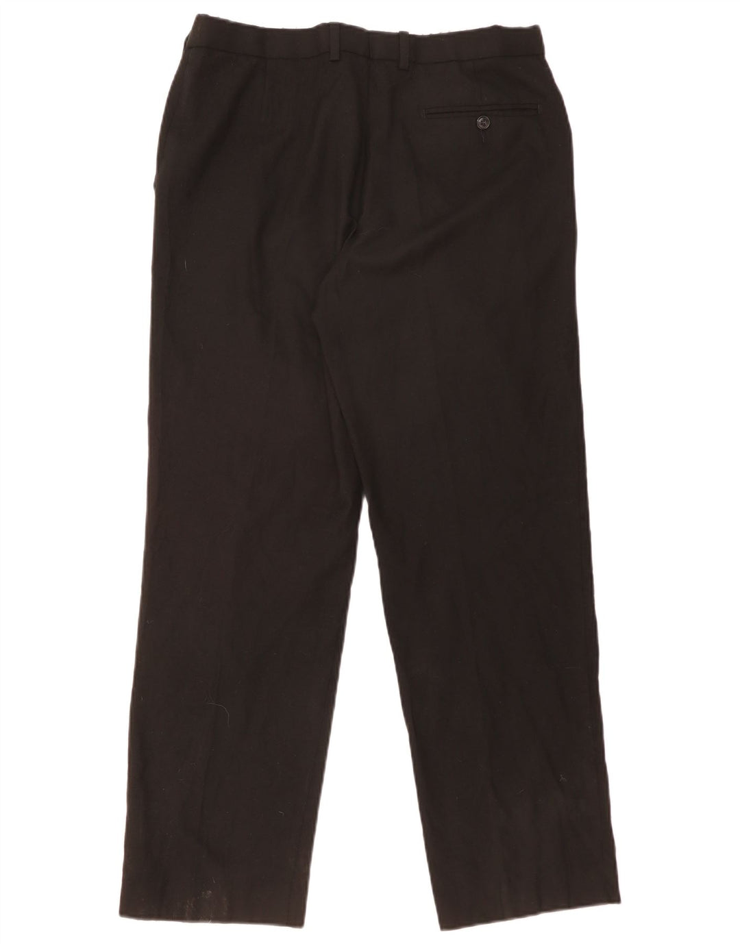 MARKS & SPENCER Pantalón de traje de corte regular para hombre W34 L31 Lana negra