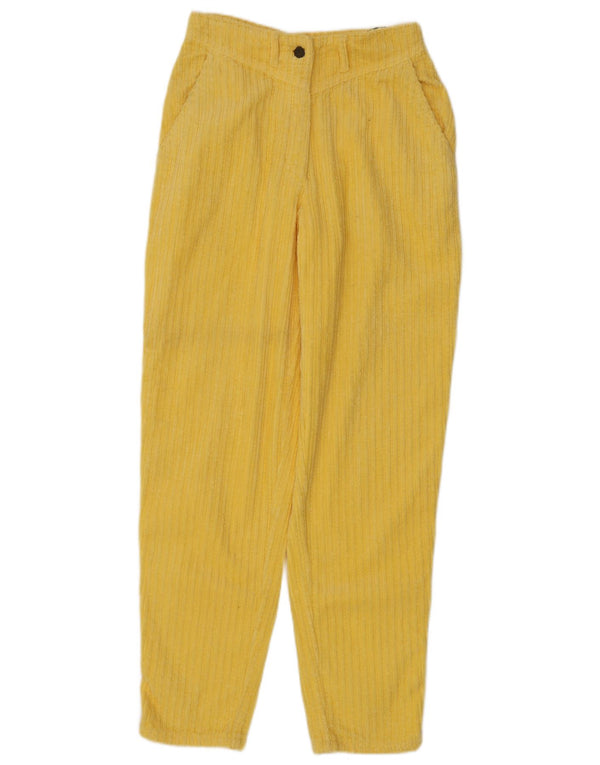 Benetton Pantalón De Pana De Talle Alto IT 42 Medium W26 L31 Amarillo