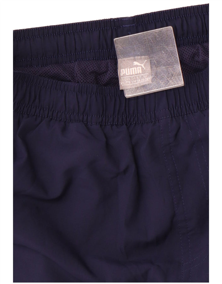 PUMA Pantalones cortos deportivos con gráfico para niños 15-16 años Azul marino