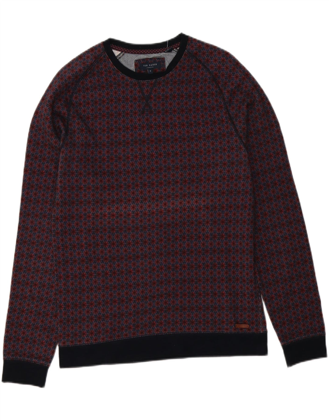 Ted Baker - Jersey de cuello redondo para hombre, talla 3, mediano, multicolor floral