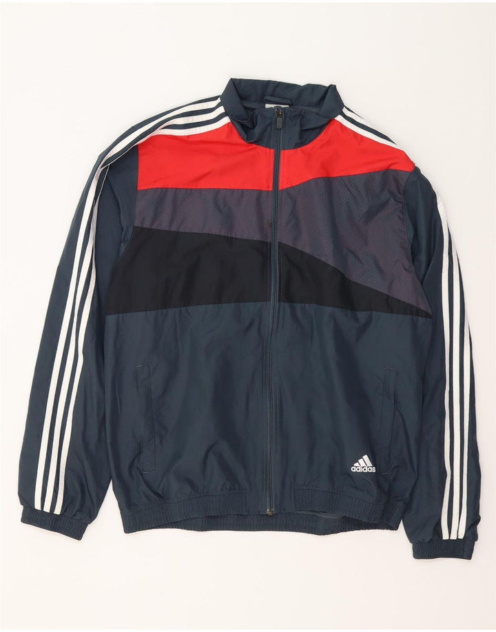 ADIDAS Chaqueta de chándal para hombre Reino Unido 44/46 Grande Azul marino Colorblock